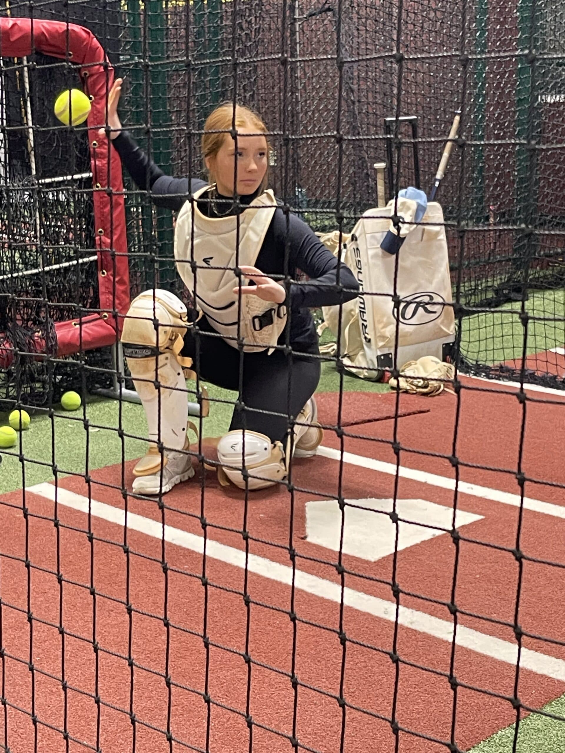Softball catching instruction