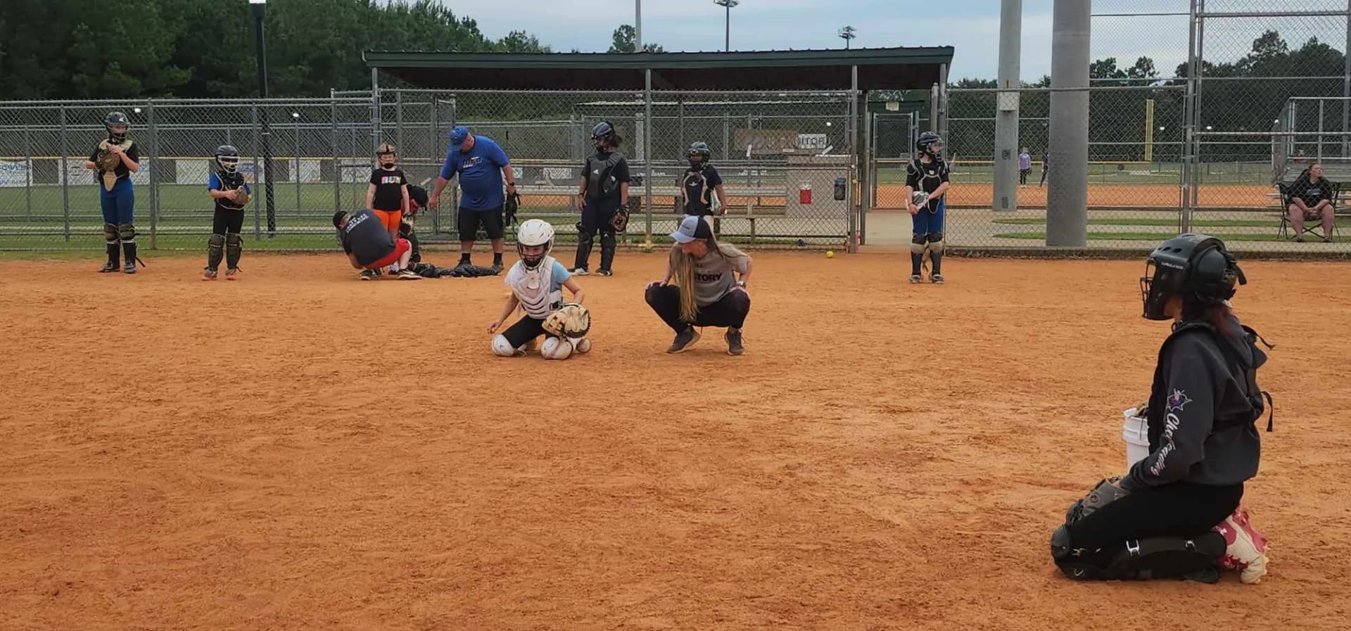 Defensive softball clinic training