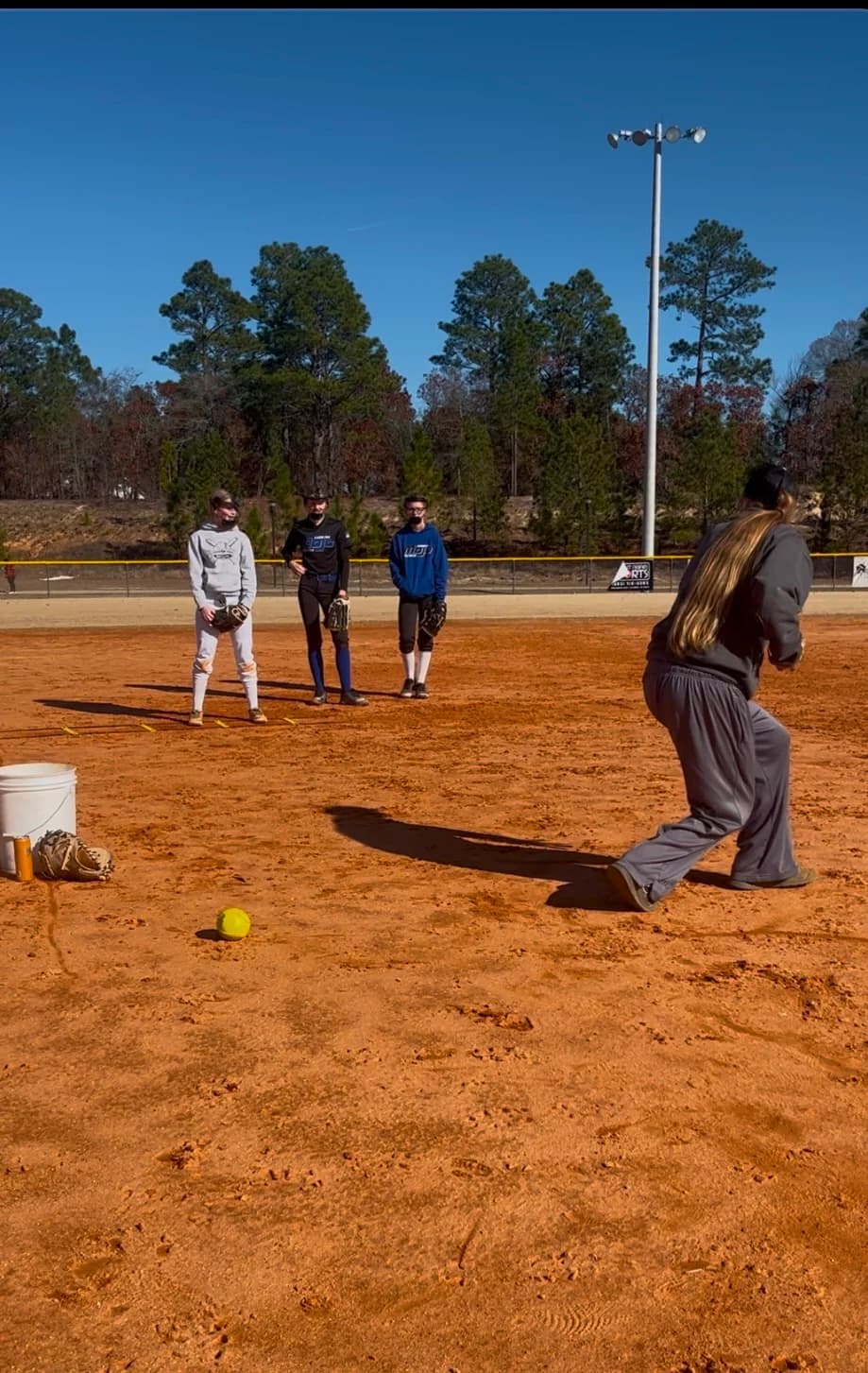 Softball player training at a Next Level Performance defensive clinic
